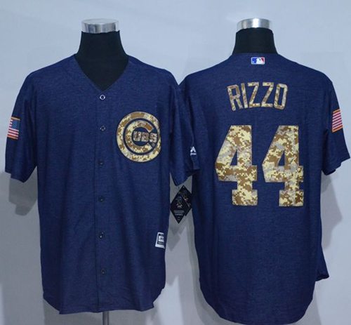 Cubs #44 Anthony Rizzo Denim Blue Salute to Service Stitched MLB Jersey